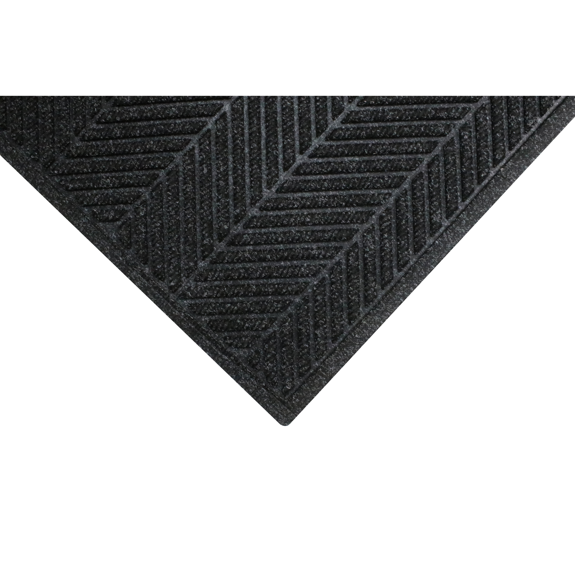 M+A Matting WaterHog Max Herringbone Fashion Scraper/Wiper Safety Mat, 3' x 10' Black Smoke, 3/8" Thickness, Universal Cleat, Model # 224170310070